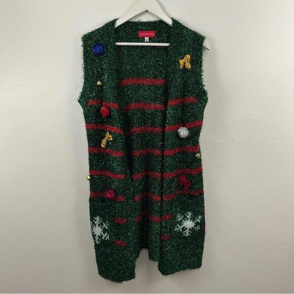 Blizzard Bay Sweaters - Blizzard Bay Women’s Christmas Holiday Striped Cardigan Sweater Size S